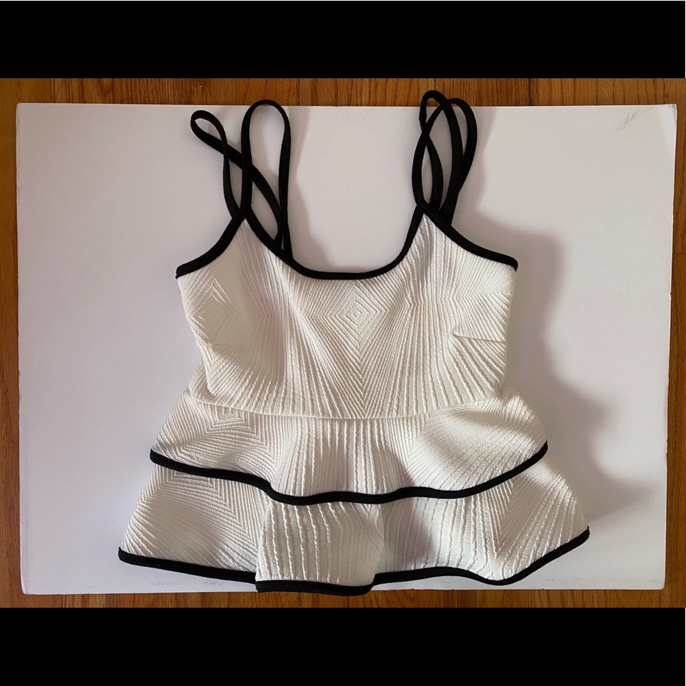 White Charlotte Russe Ruffle Crop Top Xs